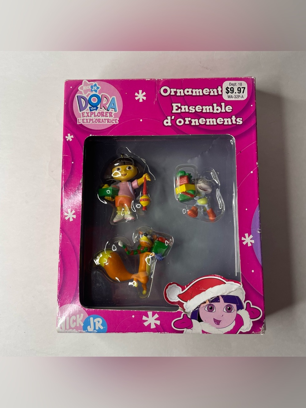 VTG NIB Dora the Explorer Nick Jr Christmas Ornaments Swiper Boots Holiday 2006